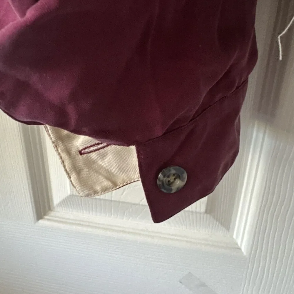 Goouch Vintage Mens Deadstock 100% Silk Bomber Jacket XL Maroon Streetwear 80s